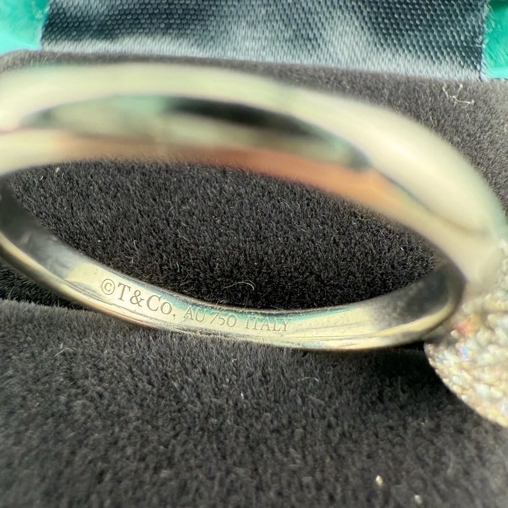 Tiffany & Co. 18k HardWear Ball Pave Diamond Ring Size 5.25